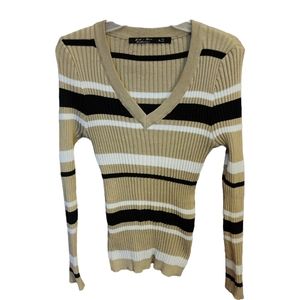 Women's Striped V-Neck Sweater Bundle